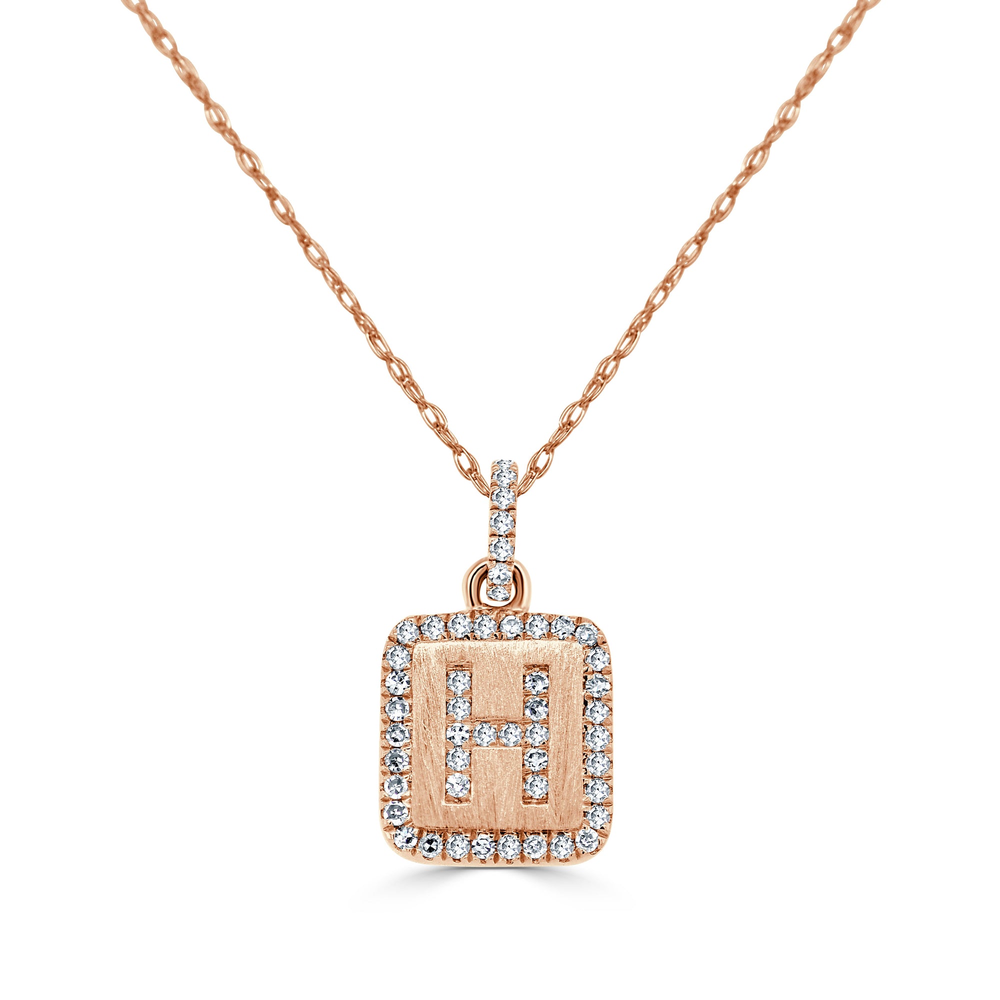 Diamond Small Initial Necklace, 14K