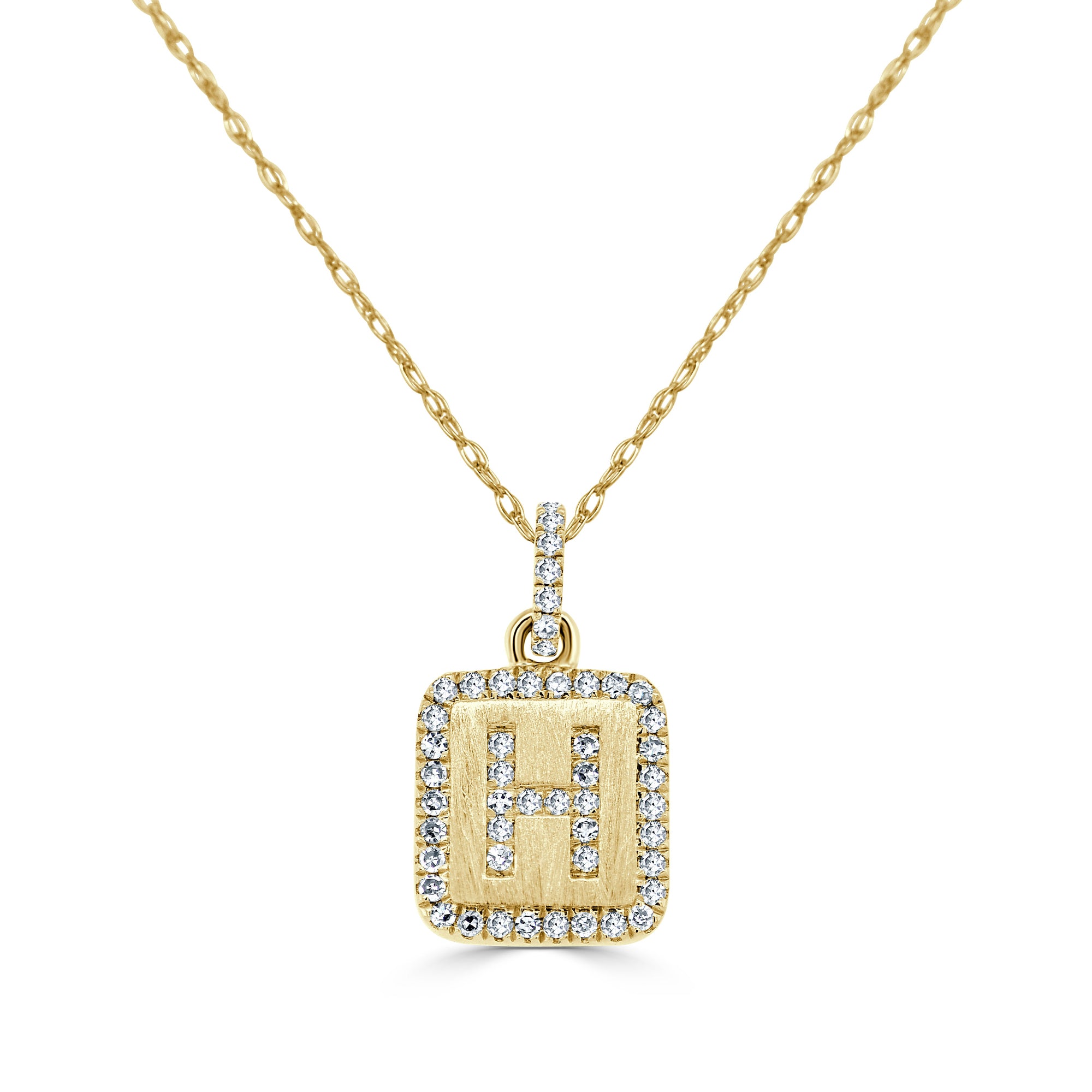 Diamond Small Initial Necklace, 14K