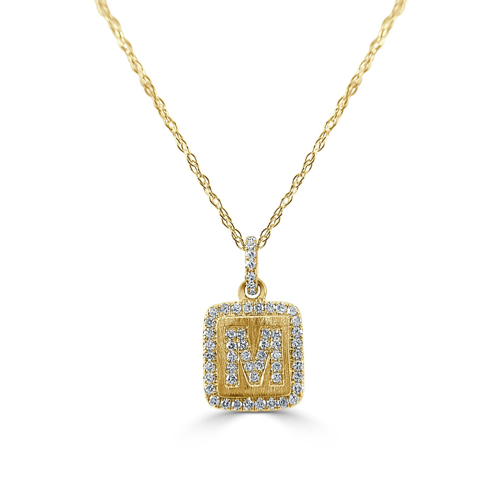 Diamond Small Initial Necklace, 14K