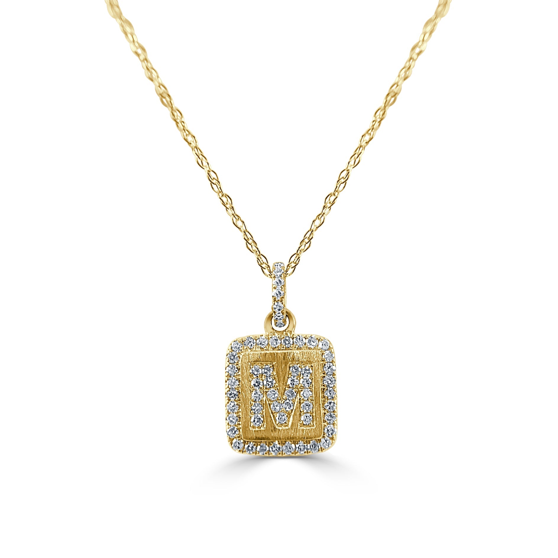 Diamond Small Initial Necklace, 14K