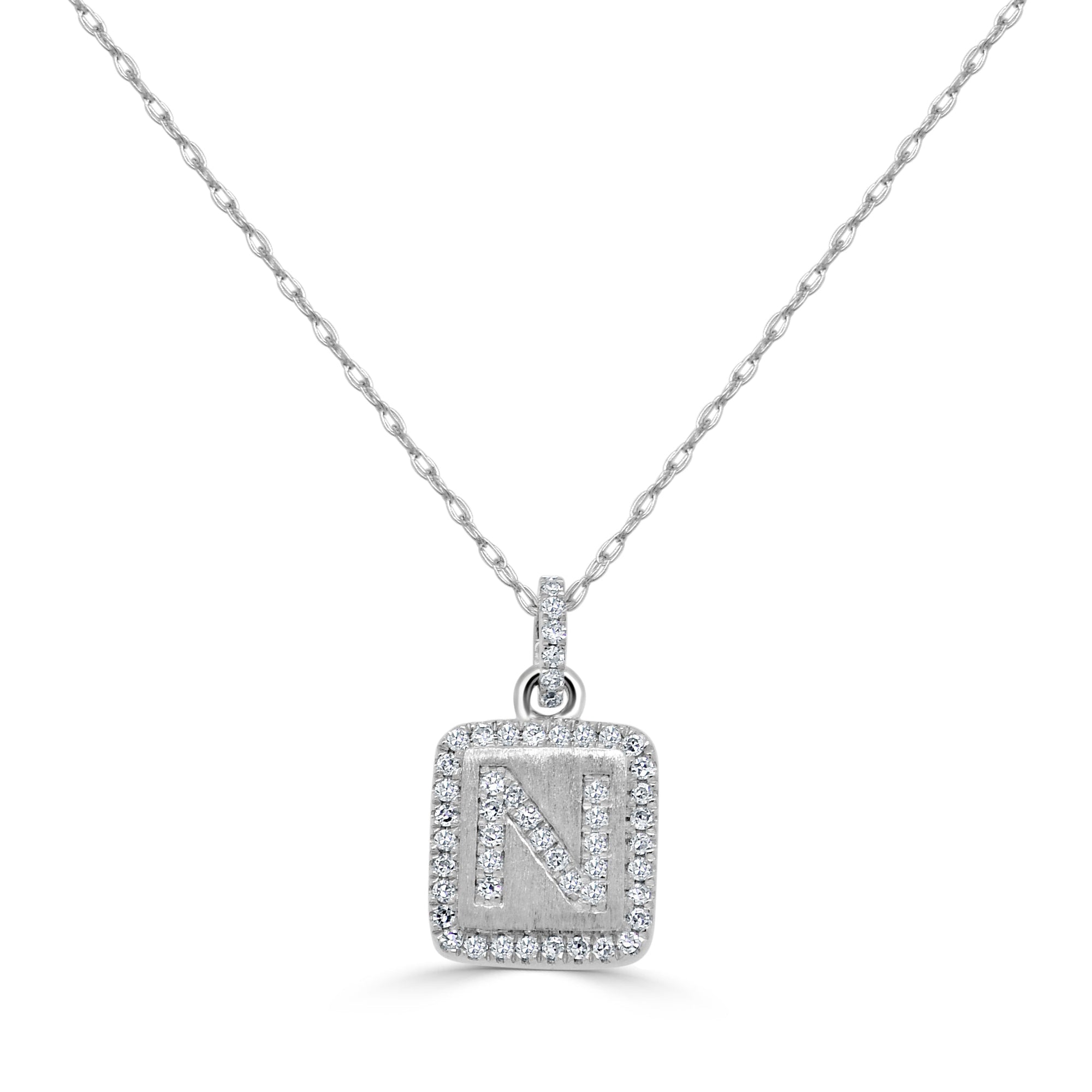 Diamond Small Initial Necklace, 14K