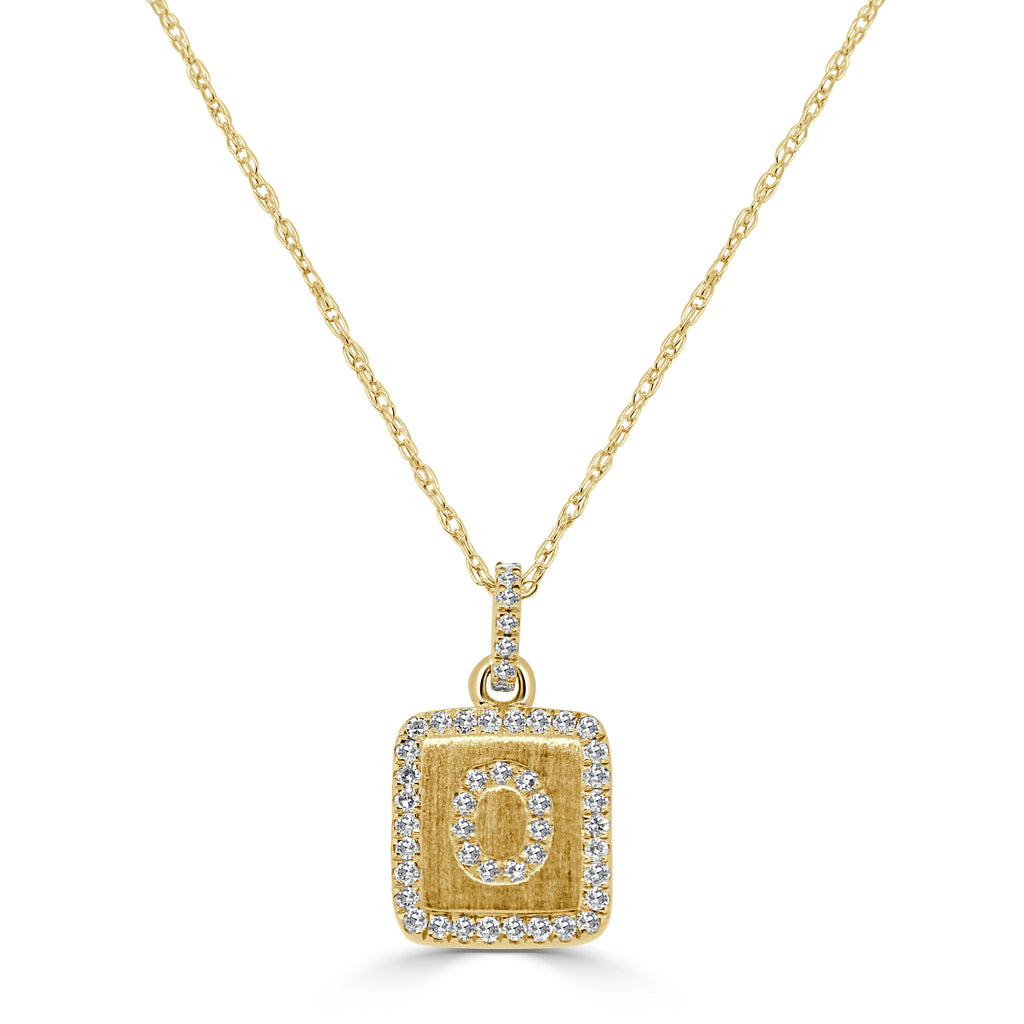 Diamond Small Initial Necklace, 14K
