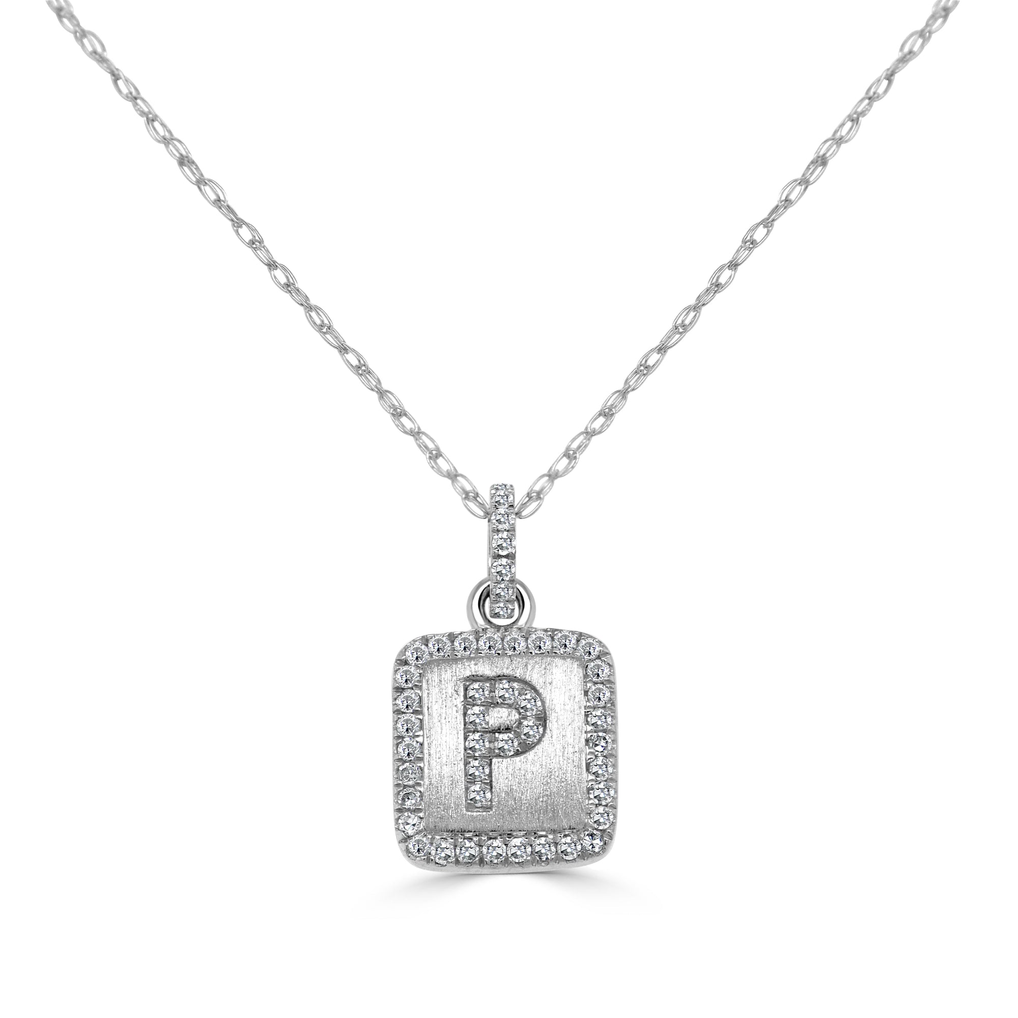 Diamond Small Initial Necklace, 14K