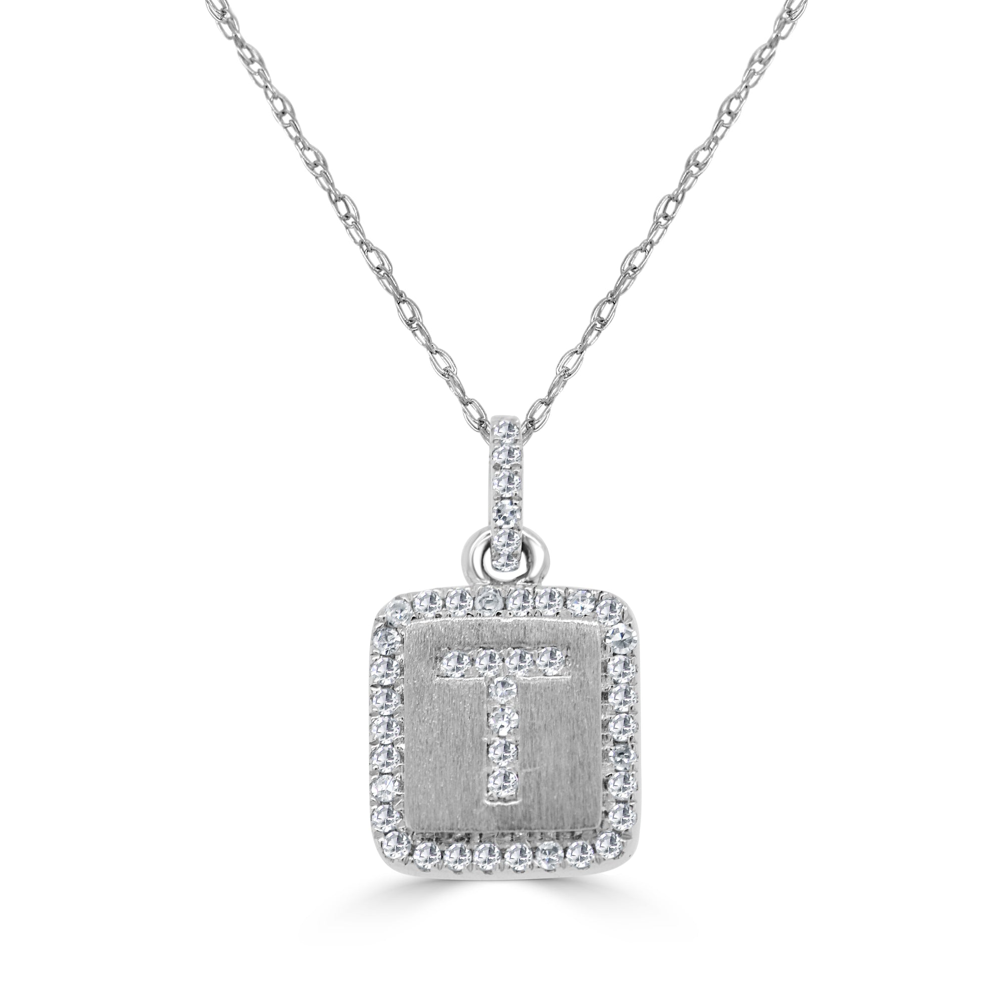 Diamond Small Initial Necklace, 14K