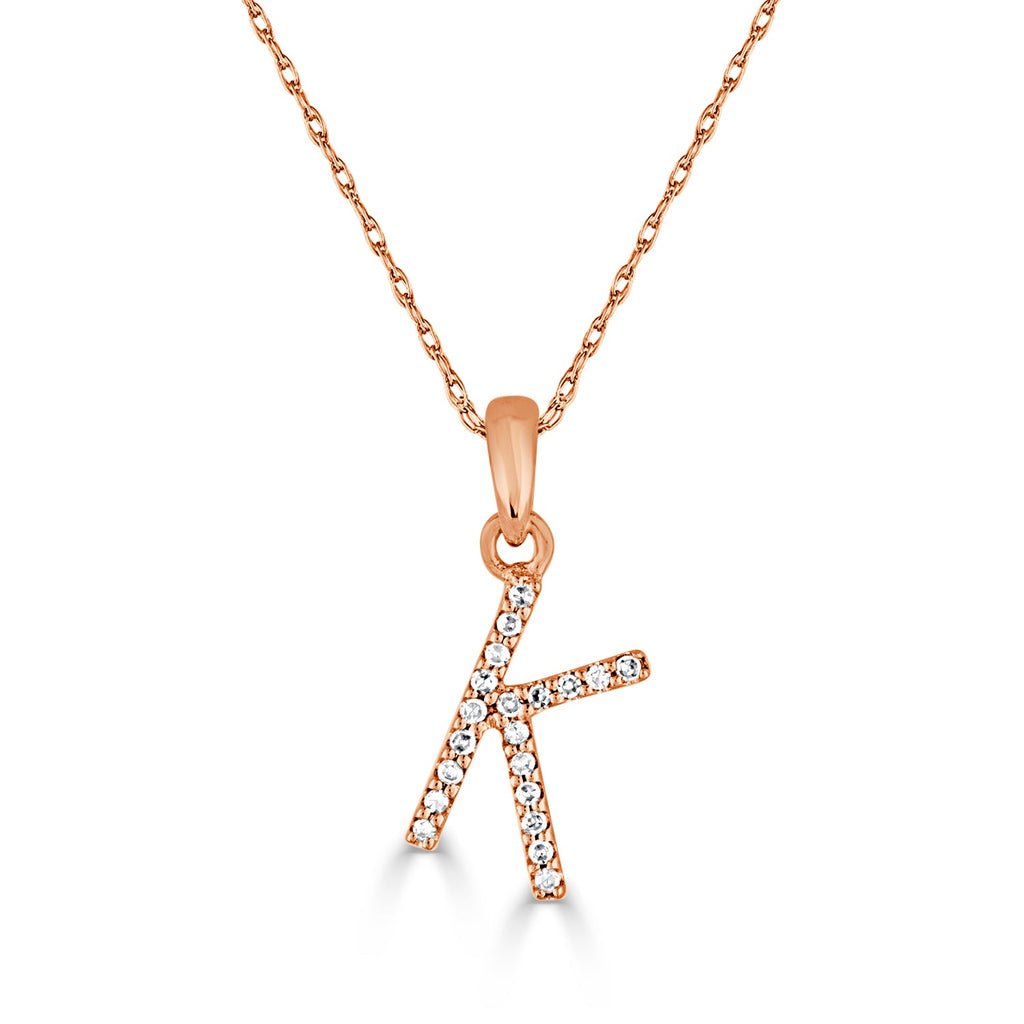 Diamond Initial Pendant Necklace, 14K