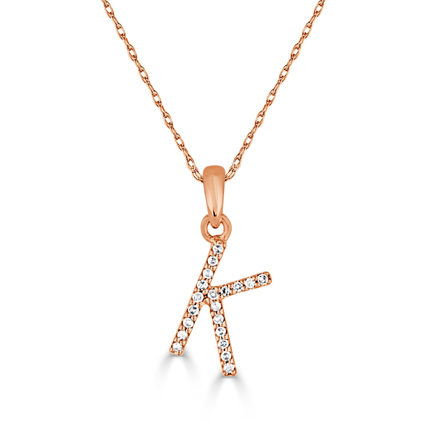 Diamond Initial Pendant Necklace, 14K