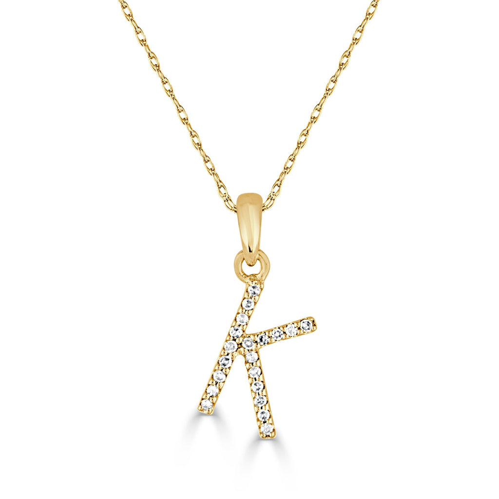 Diamond Initial Pendant Necklace, 14K