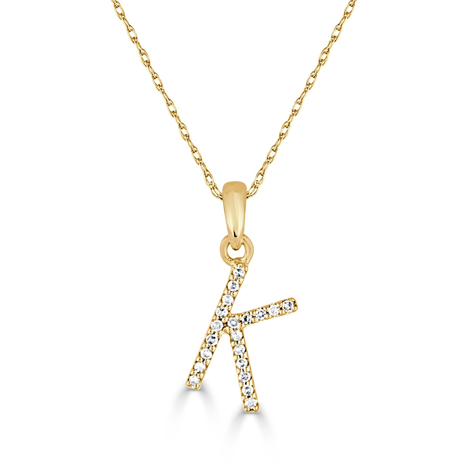 Diamond Initial Pendant Necklace, 14K