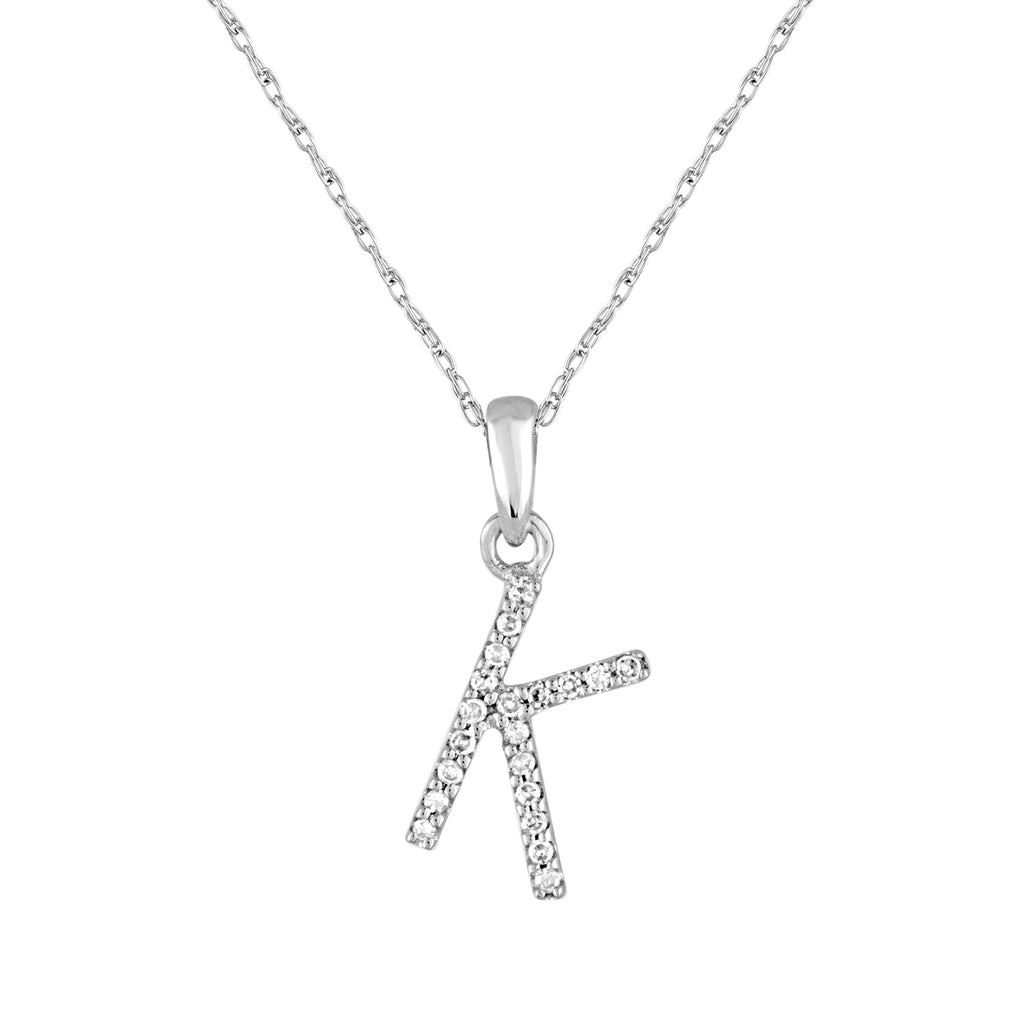 Diamond Initial Pendant Necklace, 14K