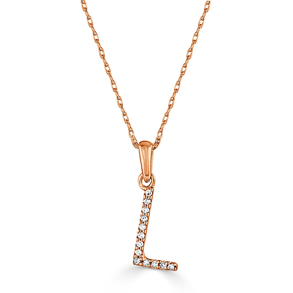 Diamond Initial Pendant Necklace, 14K