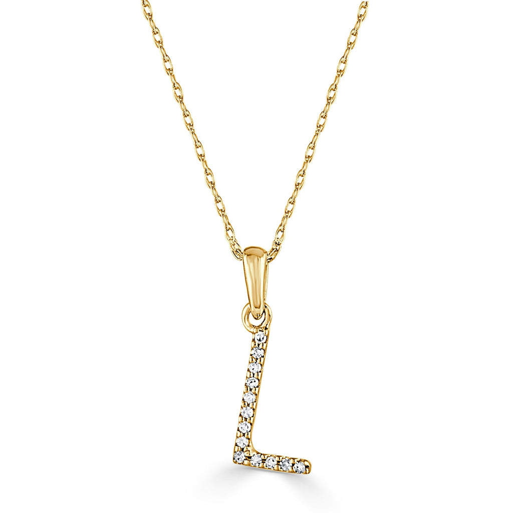 Diamond Initial Pendant Necklace, 14K