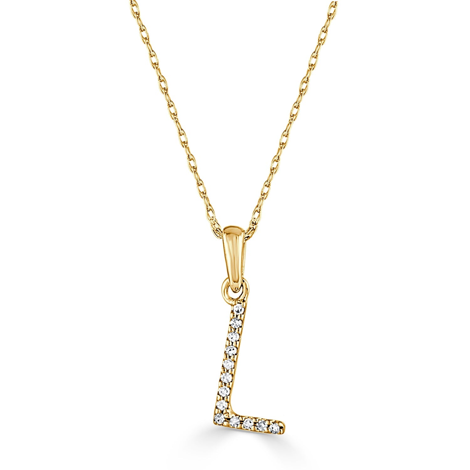 Diamond Initial Pendant Necklace, 14K