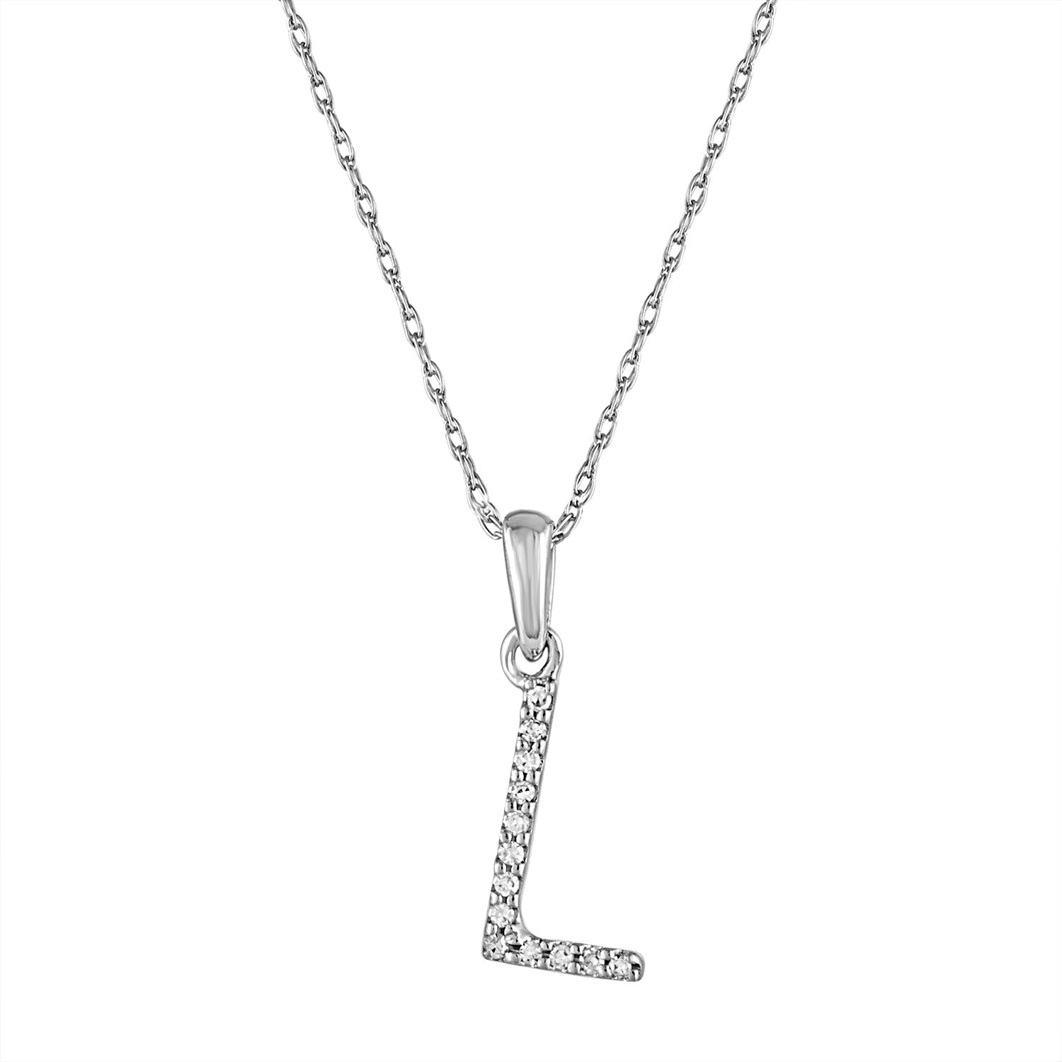 Diamond Initial Pendant Necklace, 14K