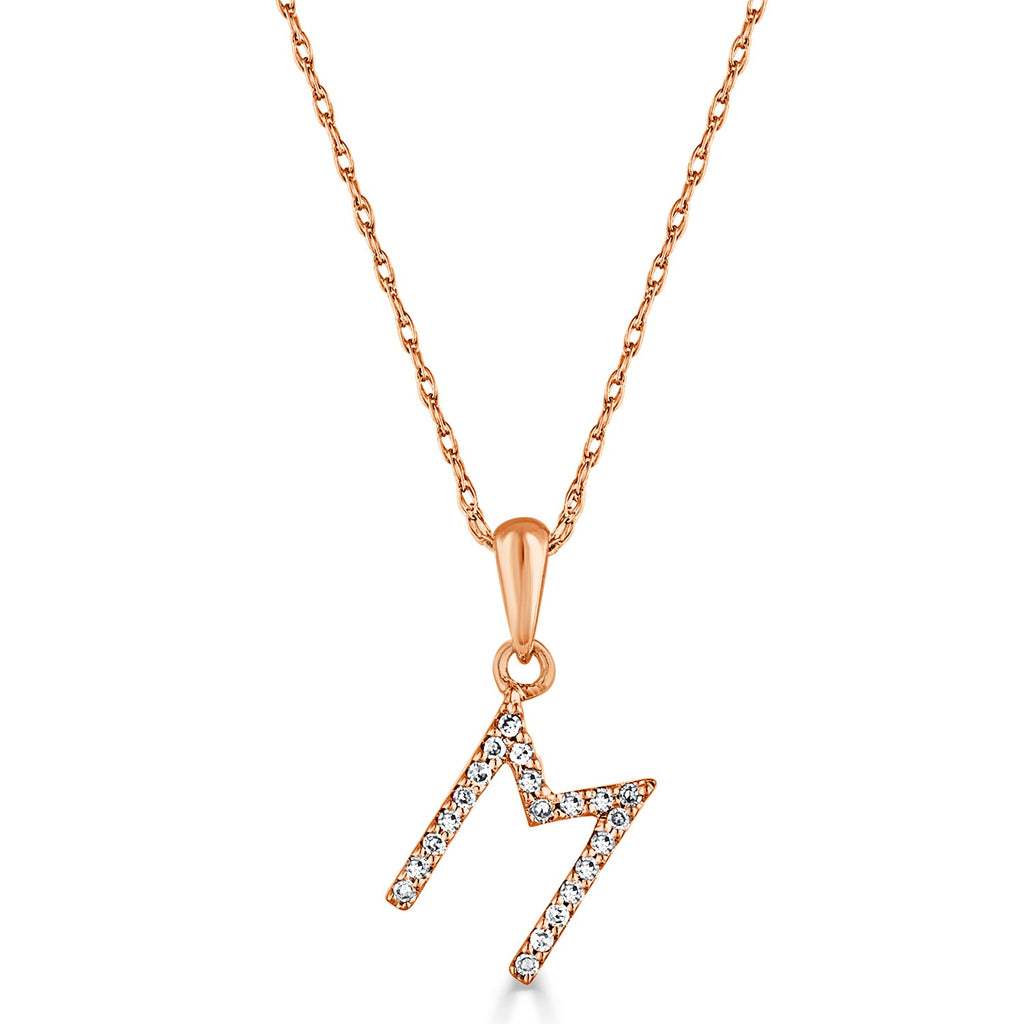 Diamond Initial Pendant Necklace, 14K