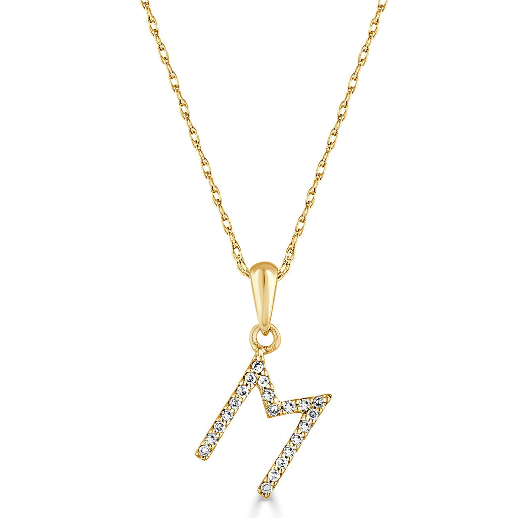 Diamond Initial Pendant Necklace, 14K