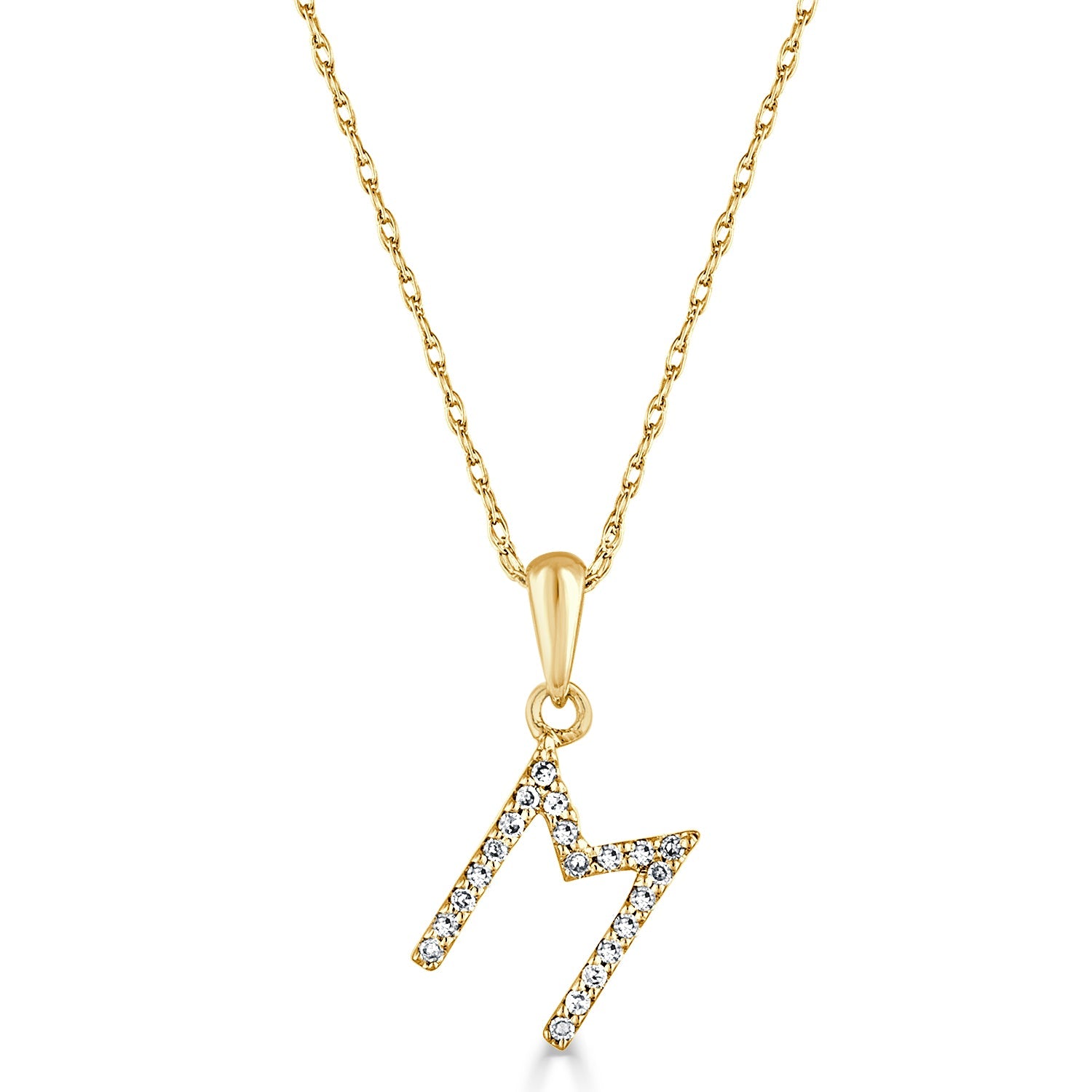 Diamond Initial Pendant Necklace, 14K