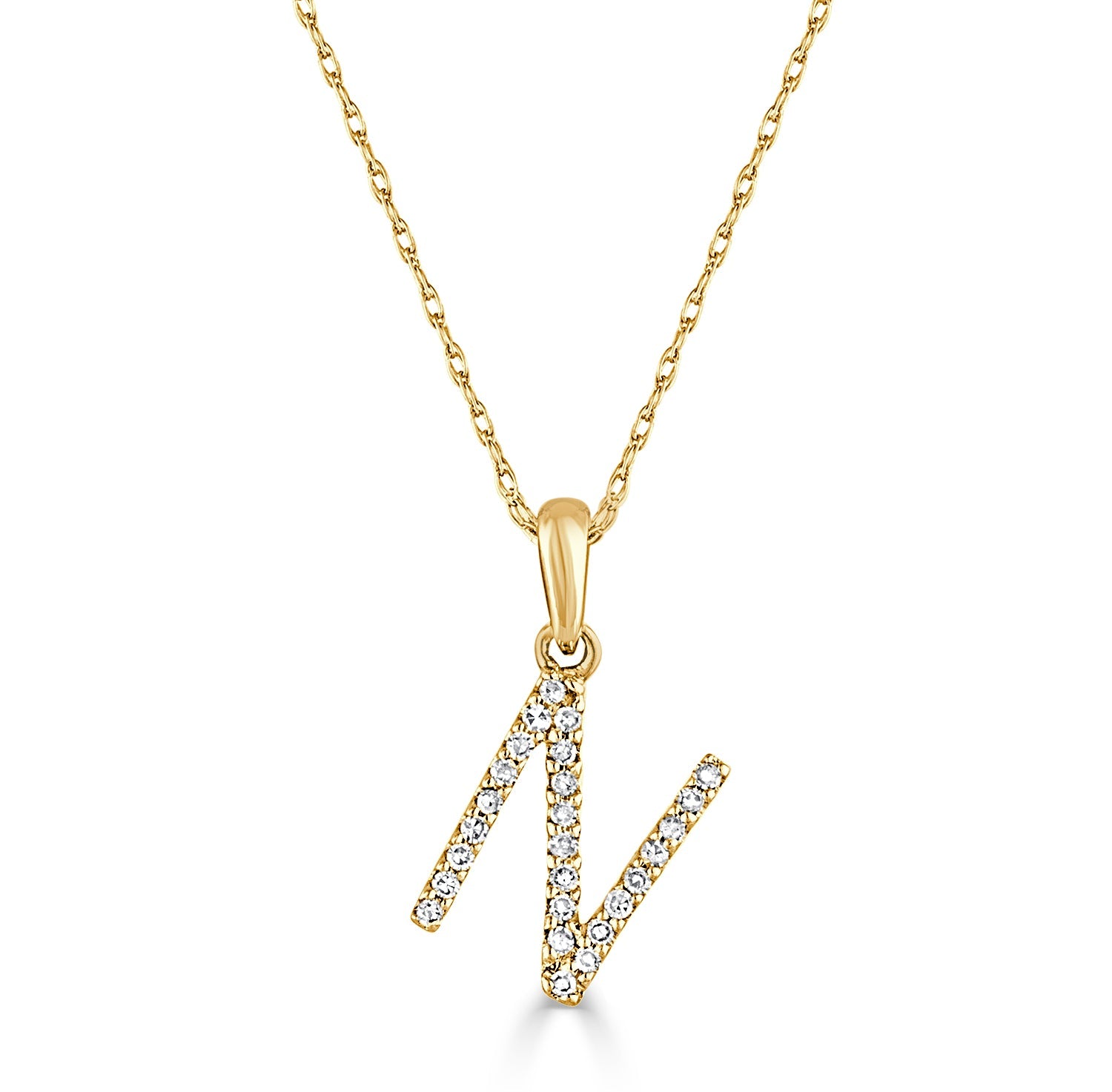 Diamond Initial Pendant Necklace, 14K