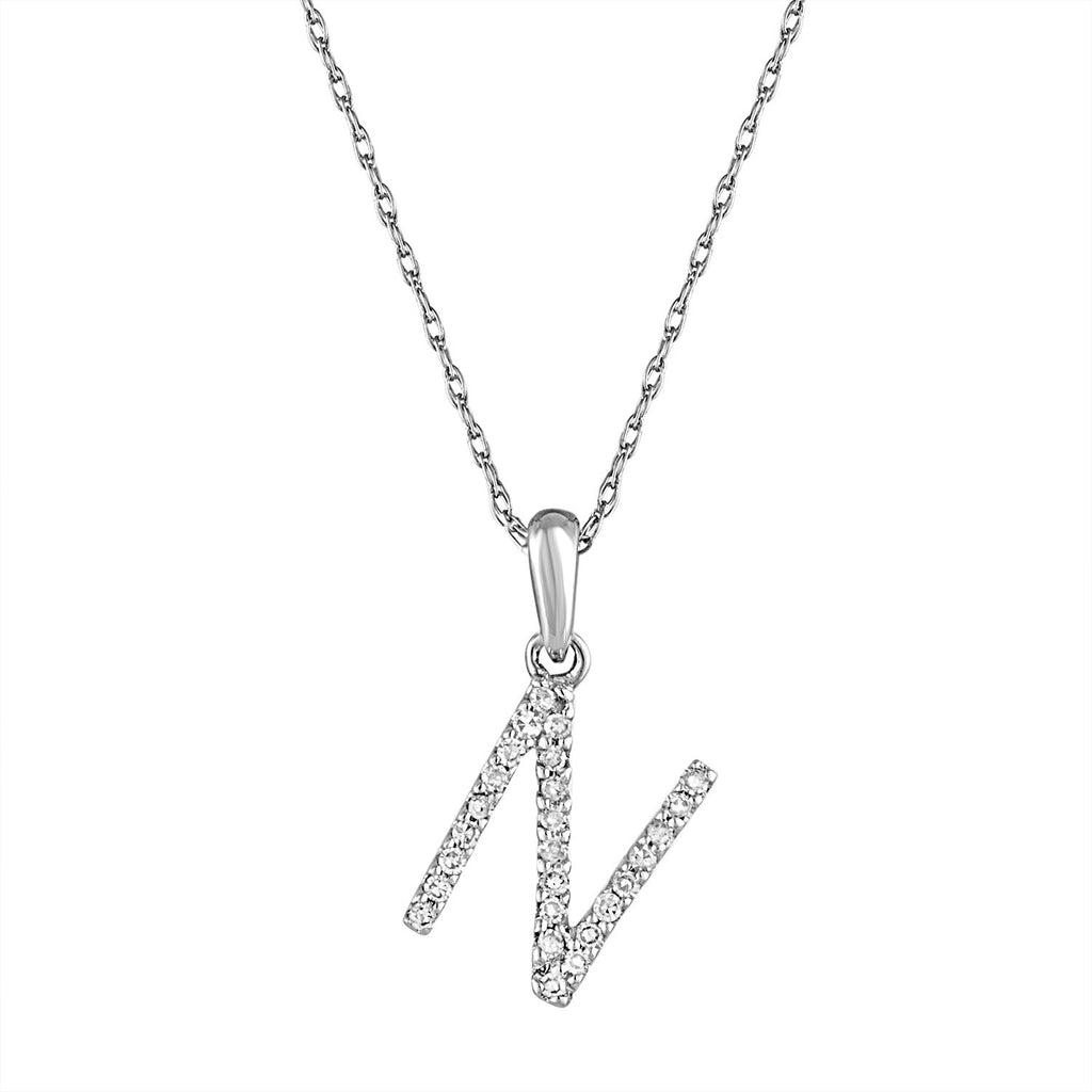 Diamond Initial Pendant Necklace, 14K