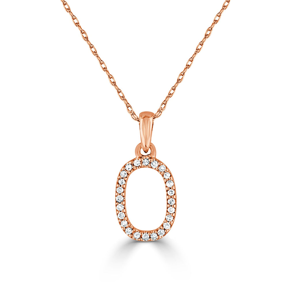 Diamond Initial Pendant Necklace, 14K