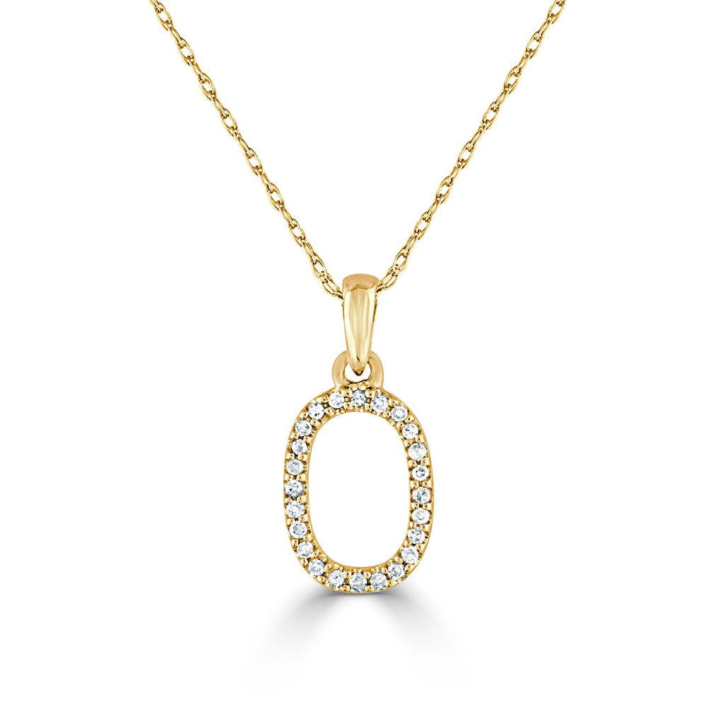 Diamond Initial Pendant Necklace, 14K