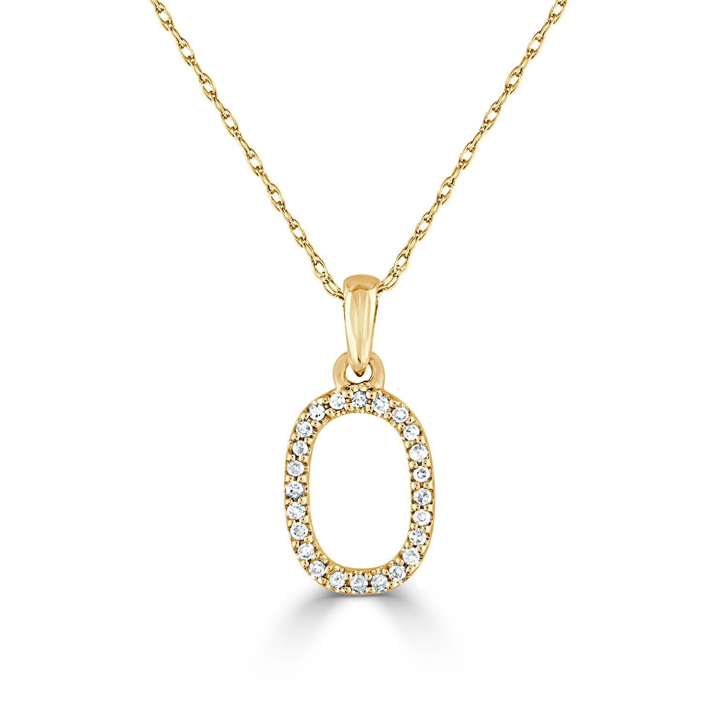 Diamond Initial Pendant Necklace, 14K
