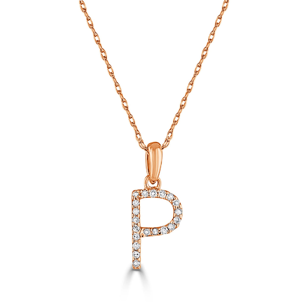 Diamond Initial Pendant Necklace, 14K