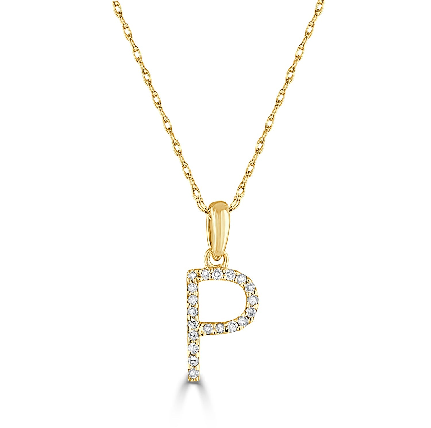Diamond Initial Pendant Necklace, 14K