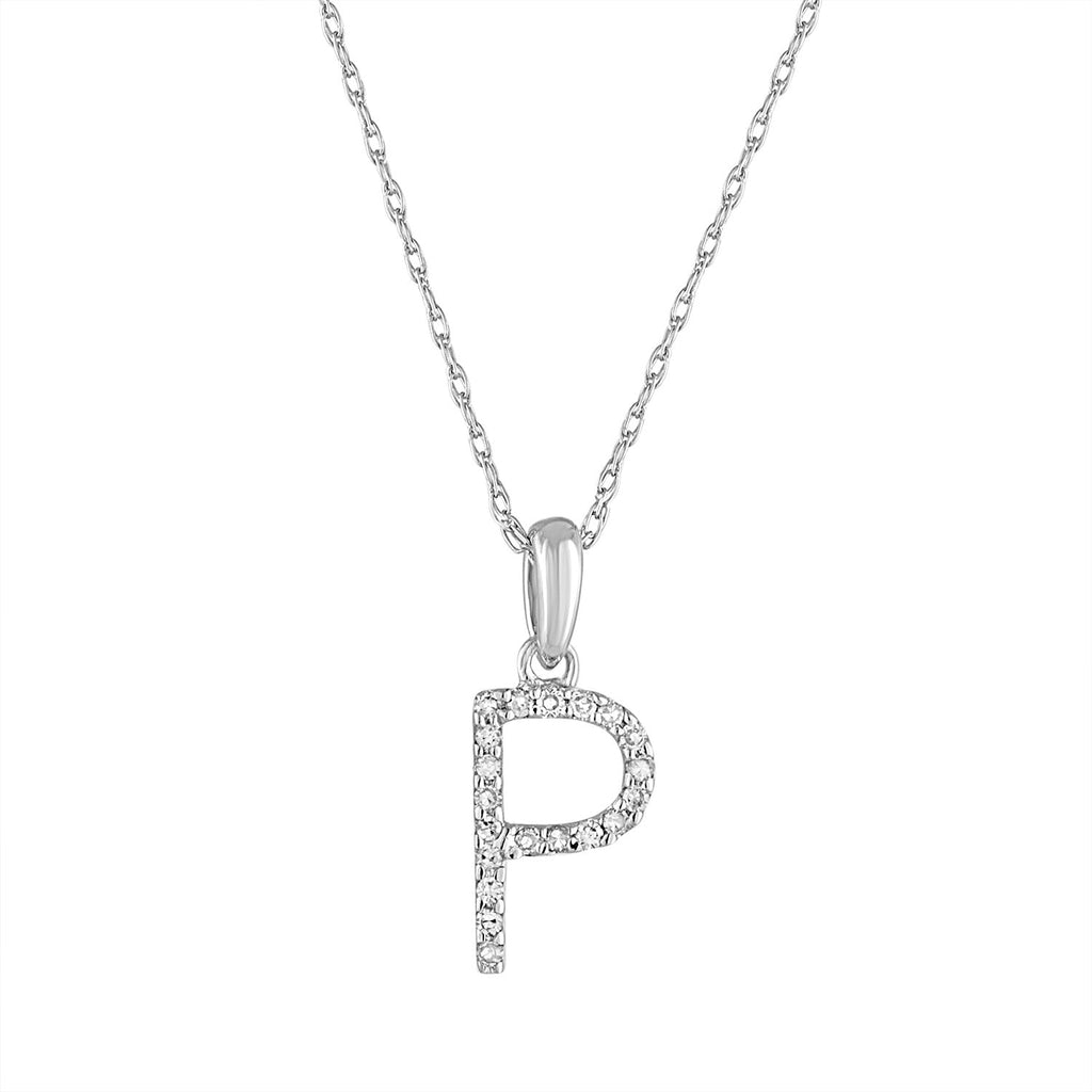 Diamond Initial Pendant Necklace, 14K