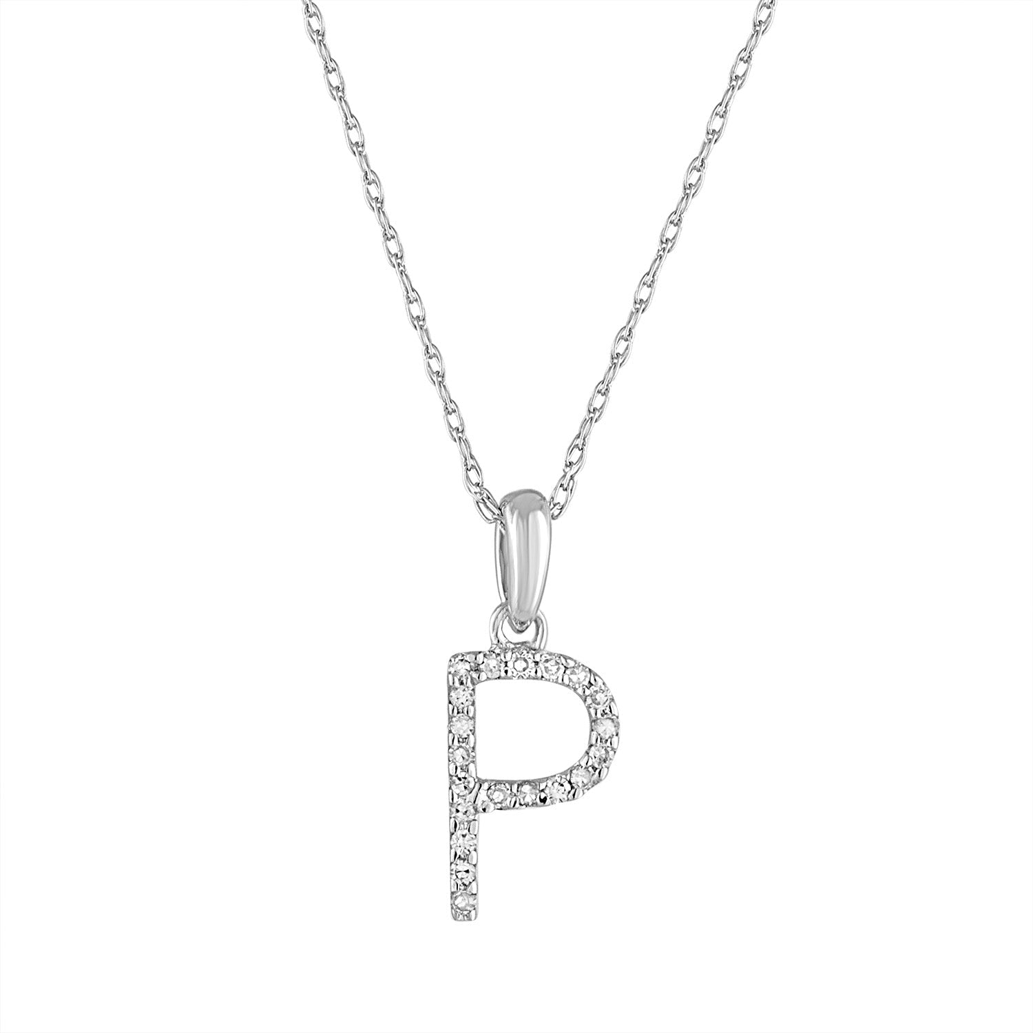 Diamond Initial Pendant Necklace, 14K