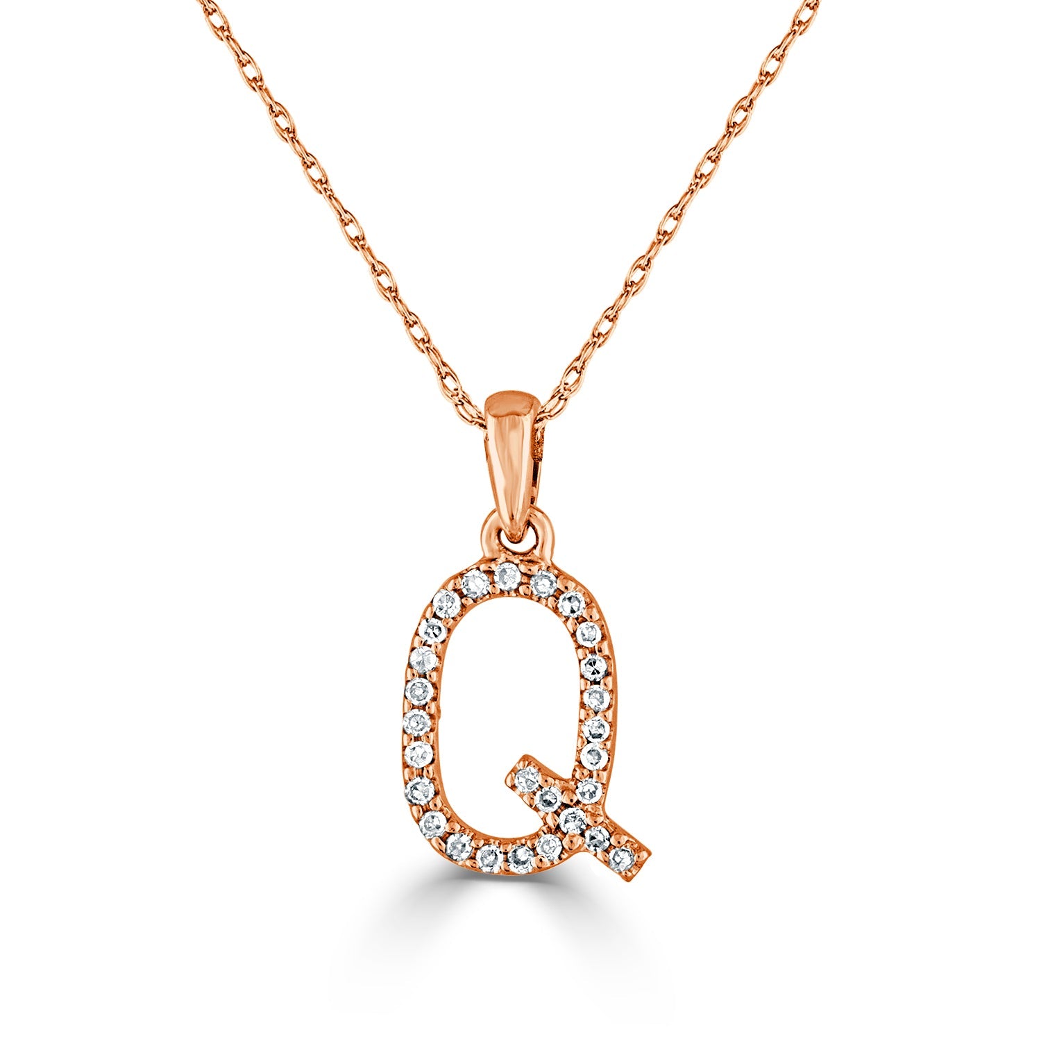 Diamond Initial Pendant Necklace, 14K