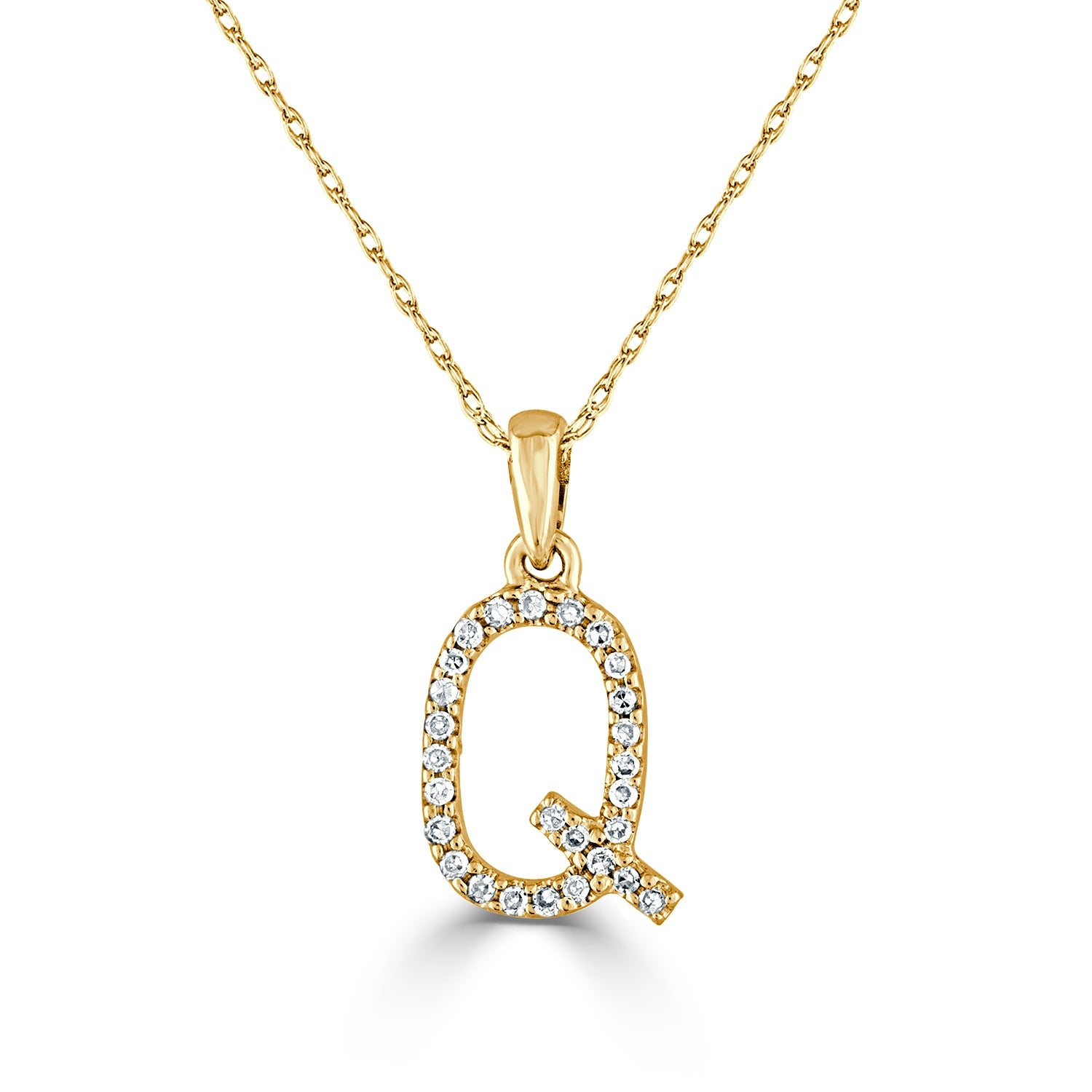 Diamond Initial Pendant Necklace, 14K