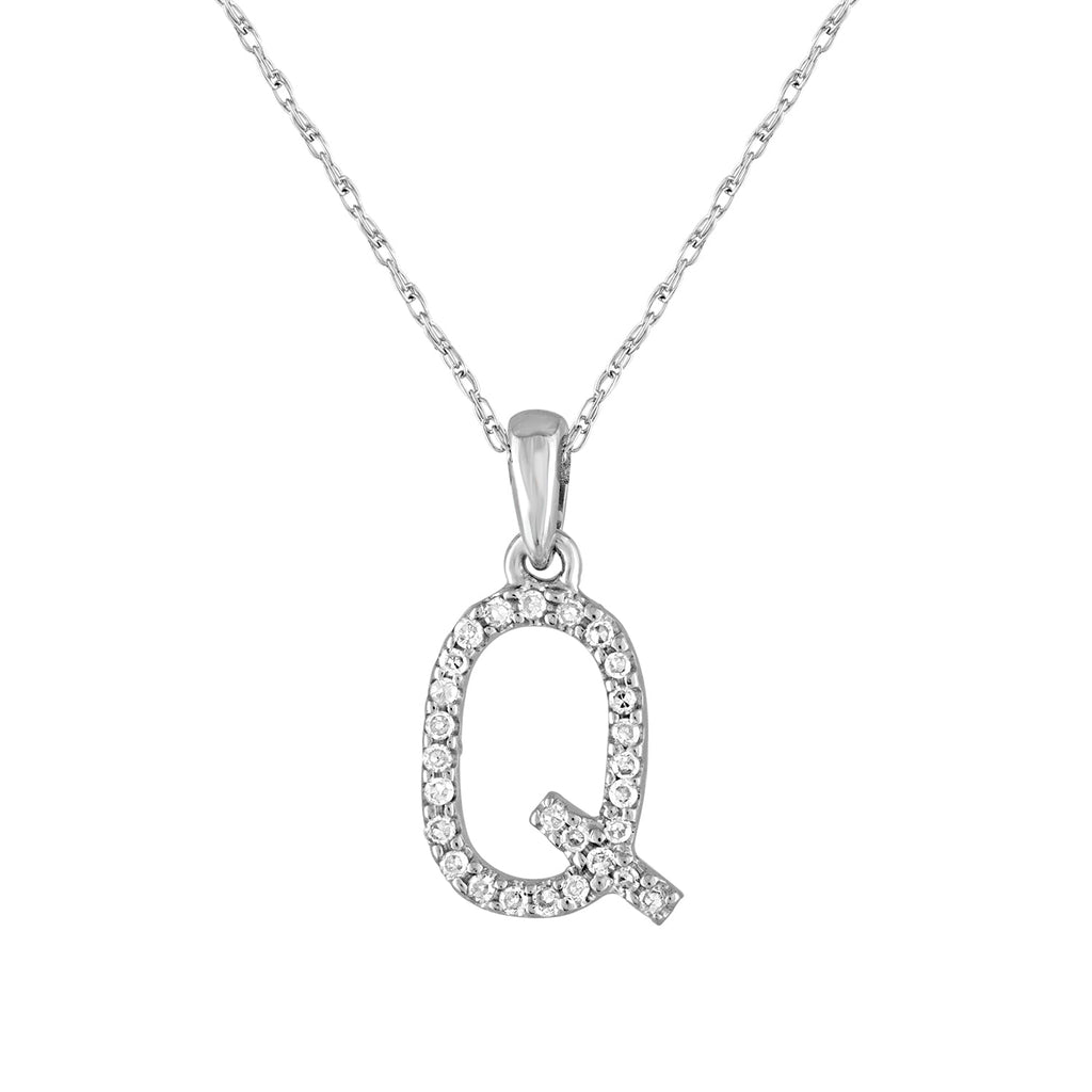 Diamond Initial Pendant Necklace, 14K