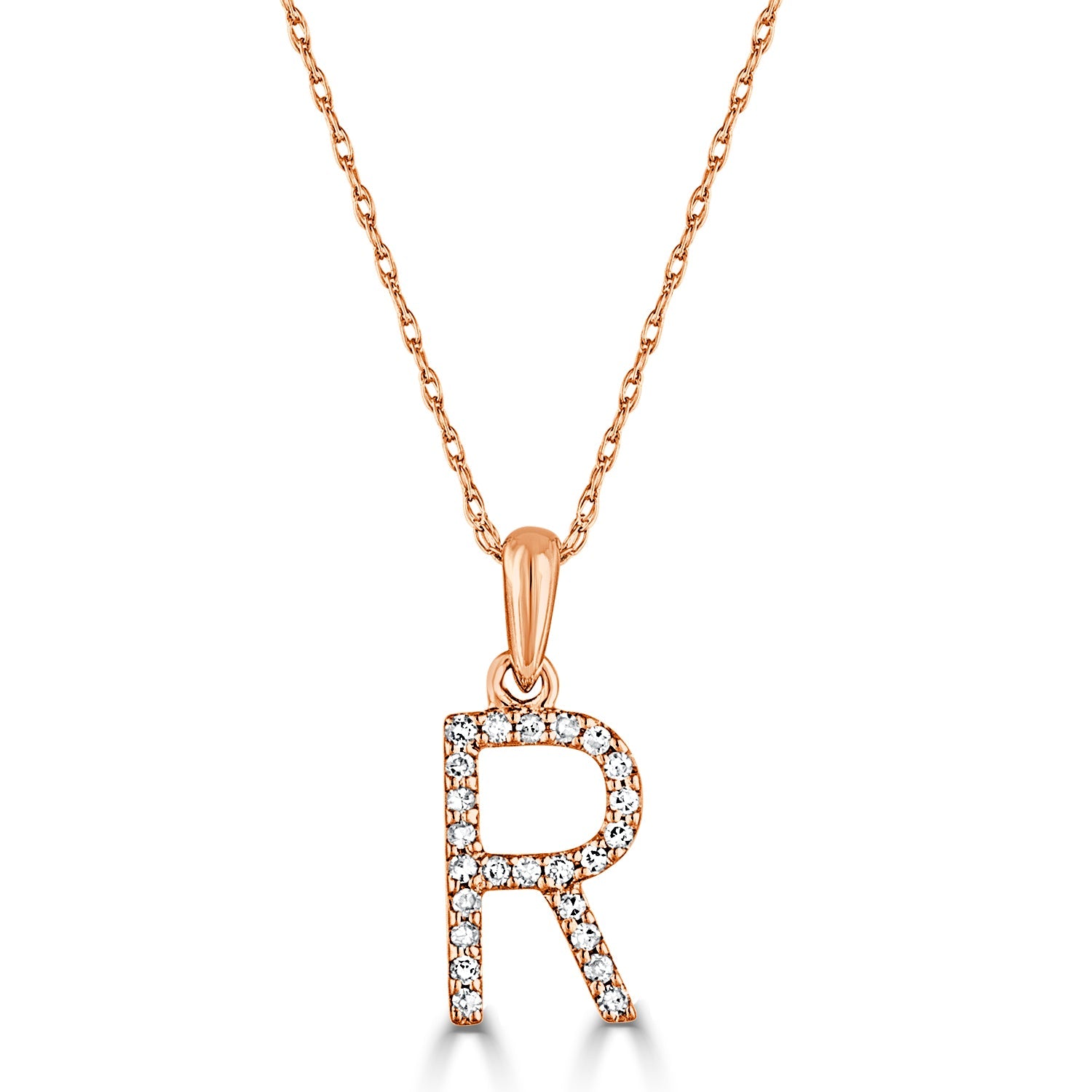 Diamond Initial Pendant Necklace, 14K