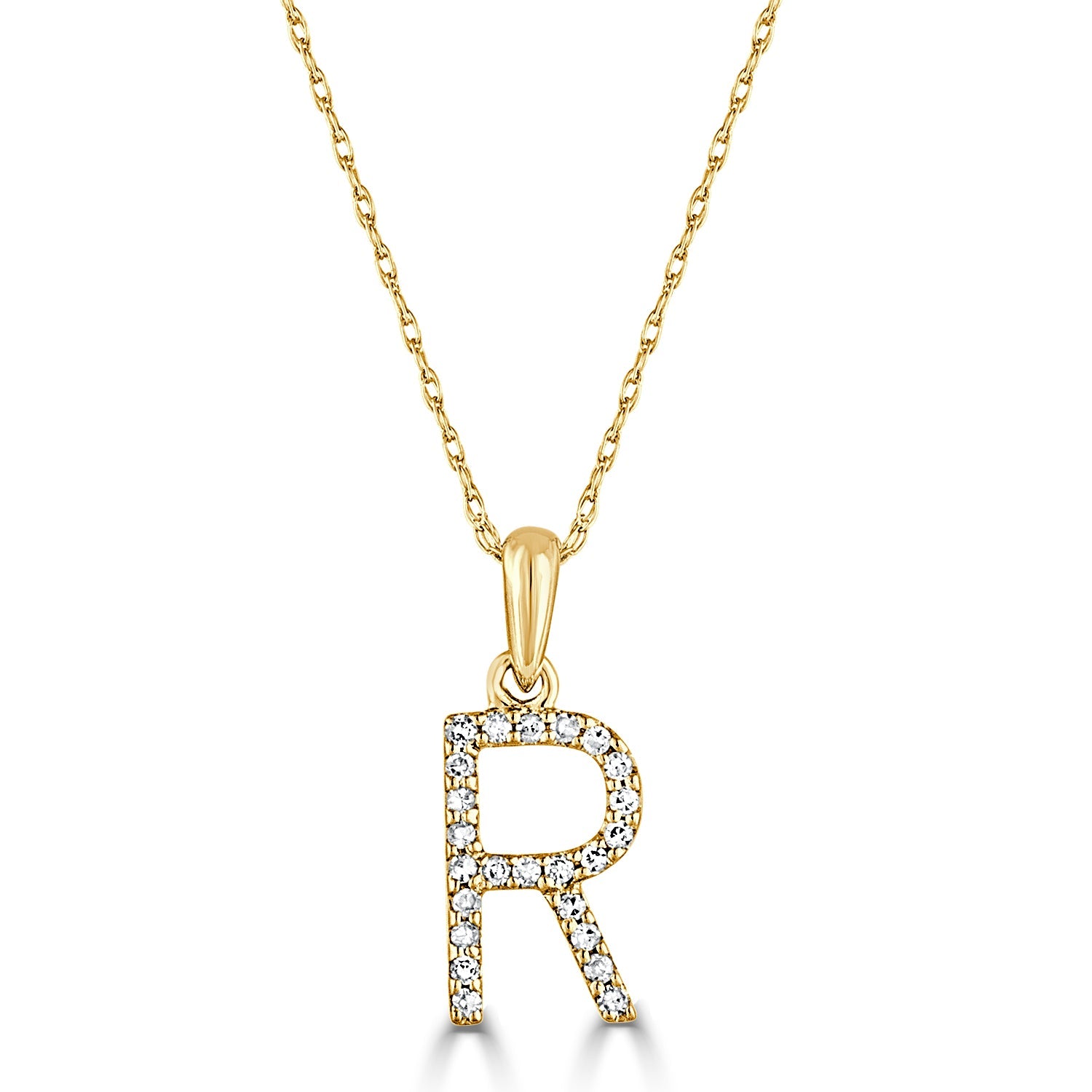 Diamond Initial Pendant Necklace, 14K