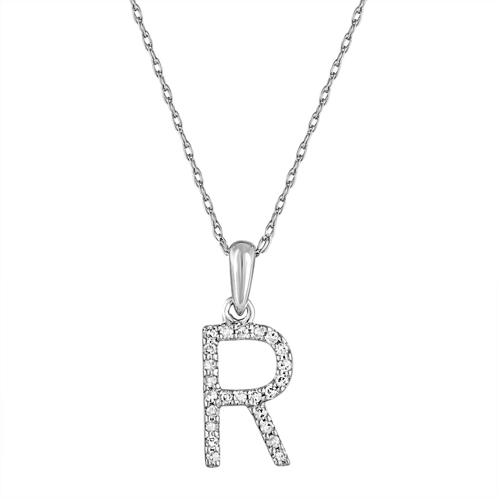 Diamond Initial Pendant Necklace, 14K