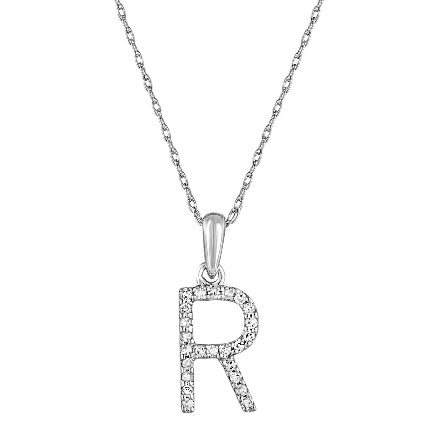 Diamond Initial Pendant Necklace, 14K