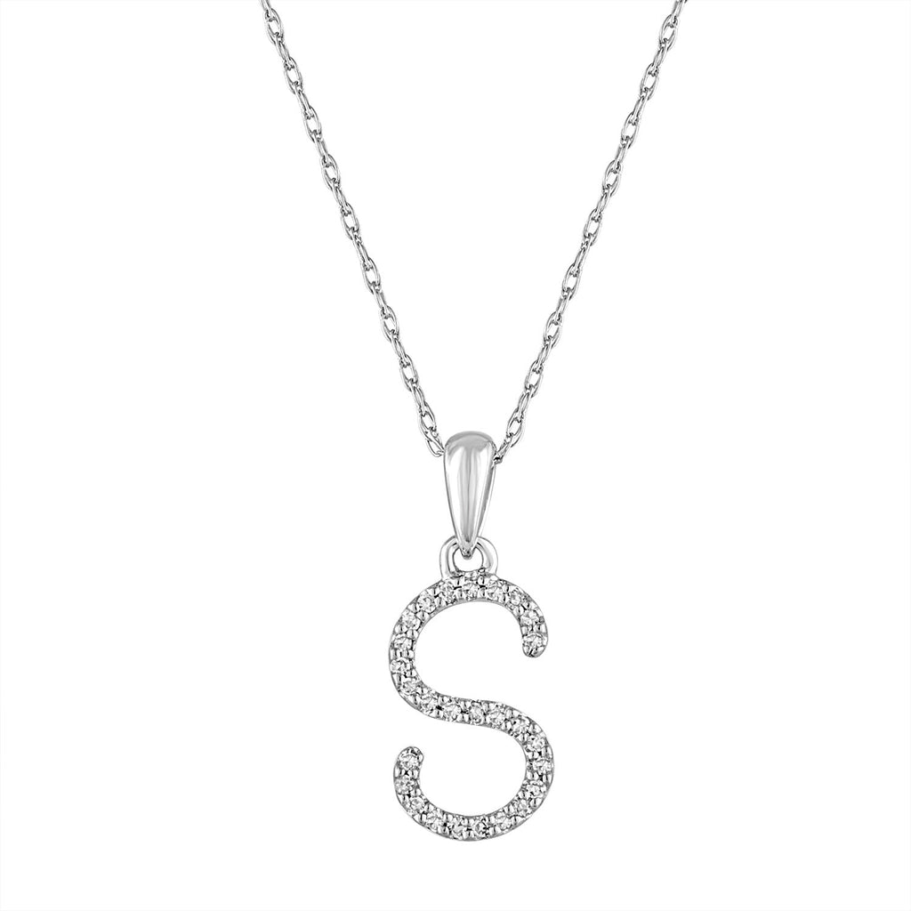 Diamond Initial Pendant Necklace, 14K
