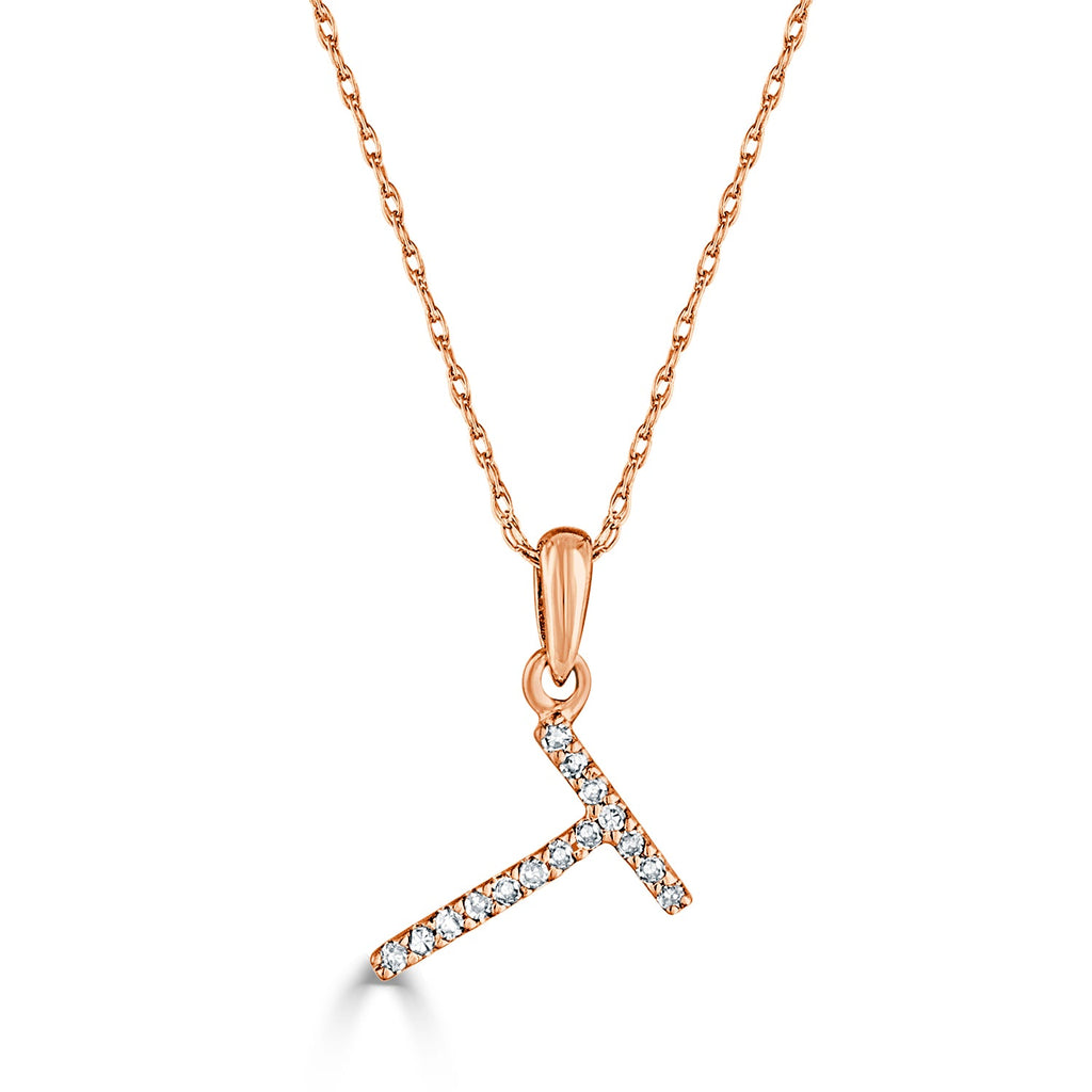 Diamond Initial Pendant Necklace, 14K