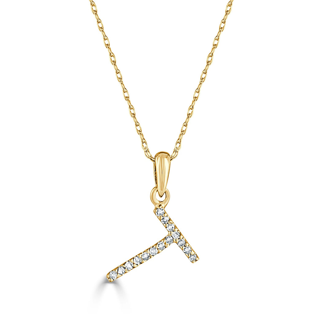 Diamond Initial Pendant Necklace, 14K