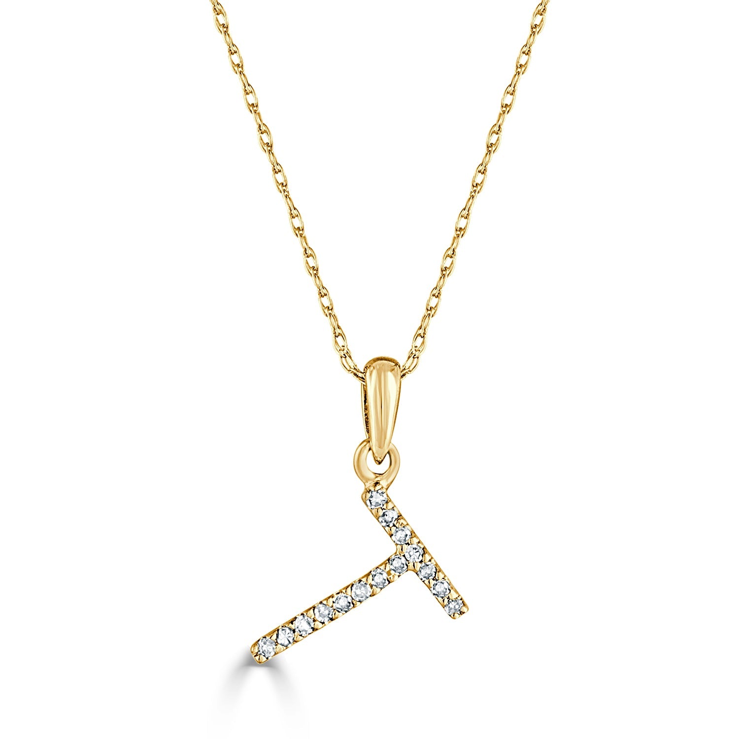 Diamond Initial Pendant Necklace, 14K