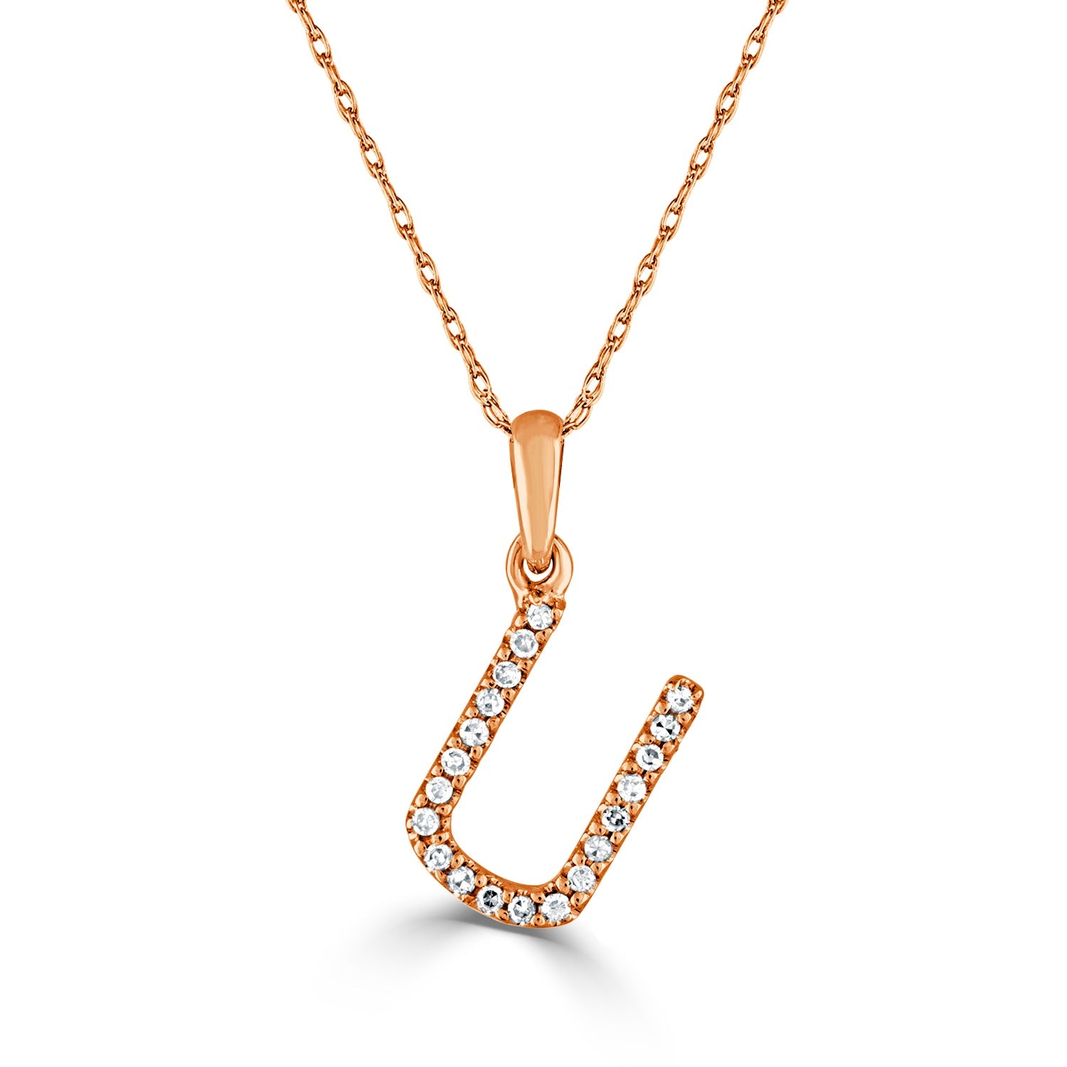 Diamond Initial Pendant Necklace, 14K