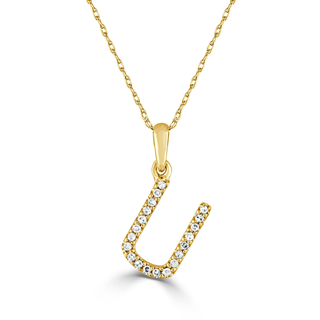 Diamond Initial Pendant Necklace, 14K