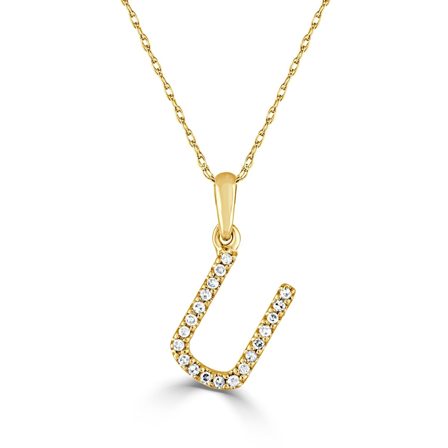Diamond Initial Pendant Necklace, 14K