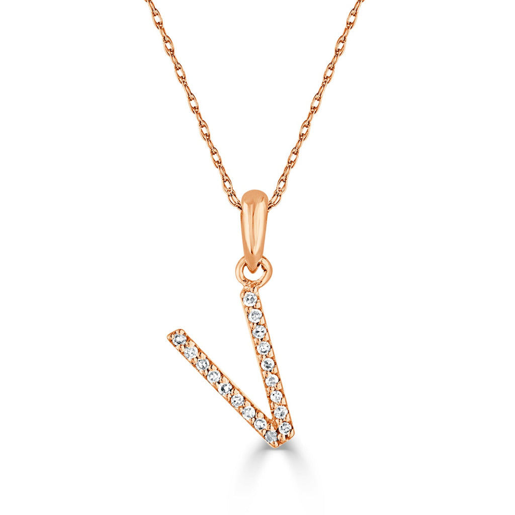 Diamond Initial Pendant Necklace, 14K