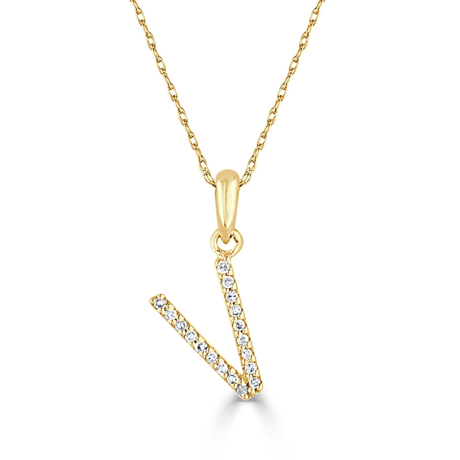 Diamond Initial Pendant Necklace, 14K