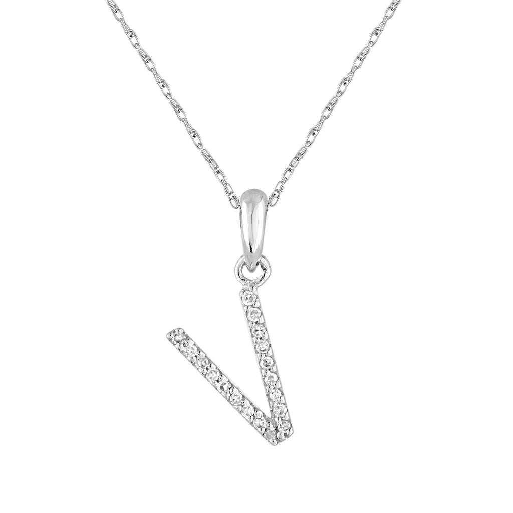 Diamond Initial Pendant Necklace, 14K