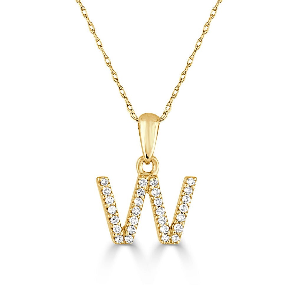 Diamond Initial Pendant Necklace, 14K