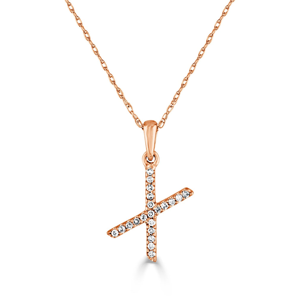 Diamond Initial Pendant Necklace, 14K