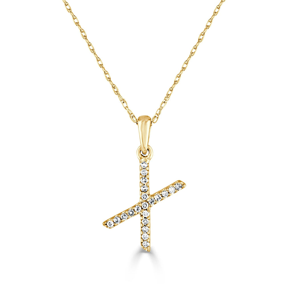 Diamond Initial Pendant Necklace, 14K