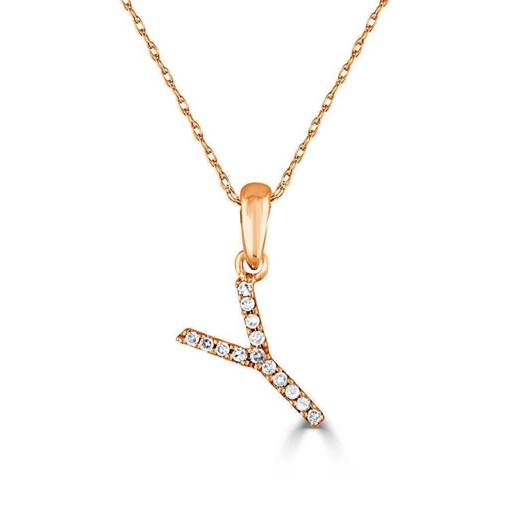 Diamond Initial Pendant Necklace, 14K